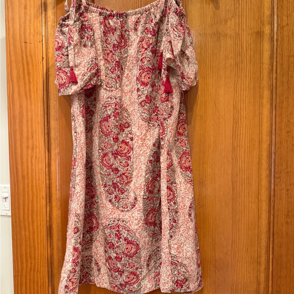 Floral Silk Off-Shoulder Dress